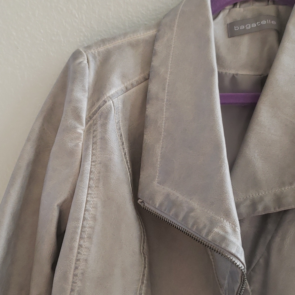 Bagetelle grey faux leather jacket - Picture 6 of 13